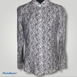 J Crew Perfect Shirt Floral Silk Blend Button Up 2